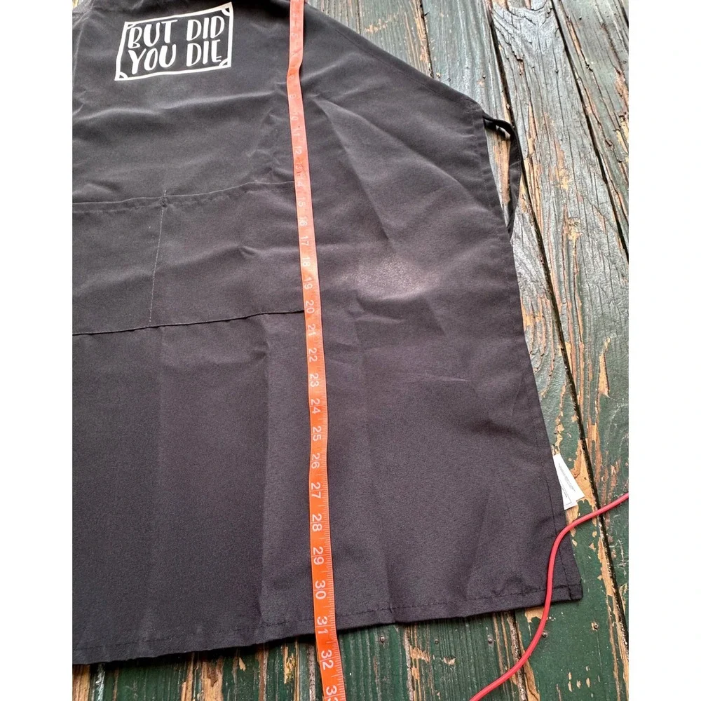 But Did You Die Black Bib Apron Adjustable Neck with Pockets Funny Grilling BBQ
